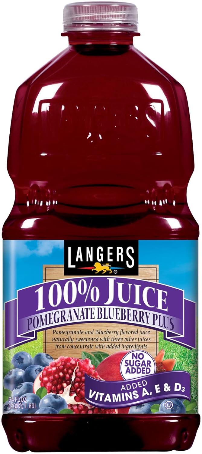 Langers Juice, Pomegranate Blueberry Plus, 64 oz (Pack of