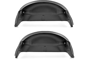 Rough Country Rear Wheel Well Liners for Chevy Silverado 1500 (2007–2013) & 2500/3500 HD (2007–2010) - Bolt-On Rear Fender Li