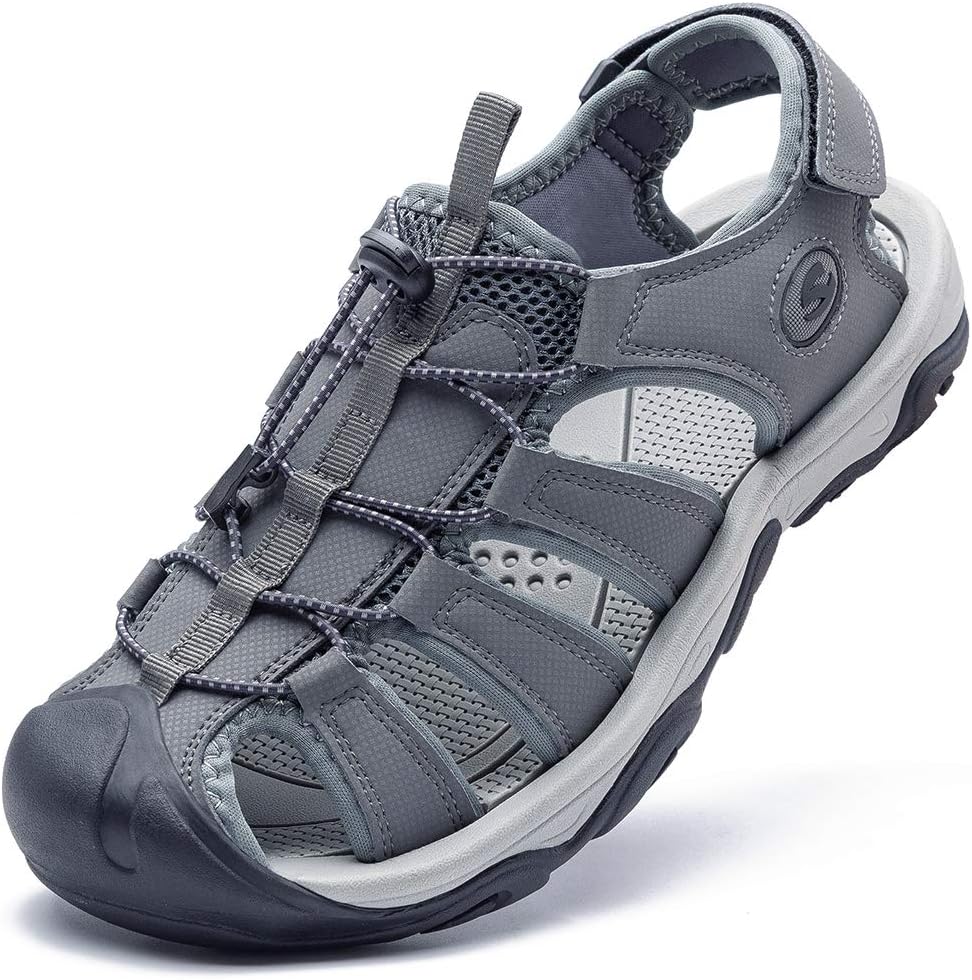 KIIU Mens Closed Toe Sandals Sport Hiking Sandal Athletic Walking Sandals Fishermen Outdoor