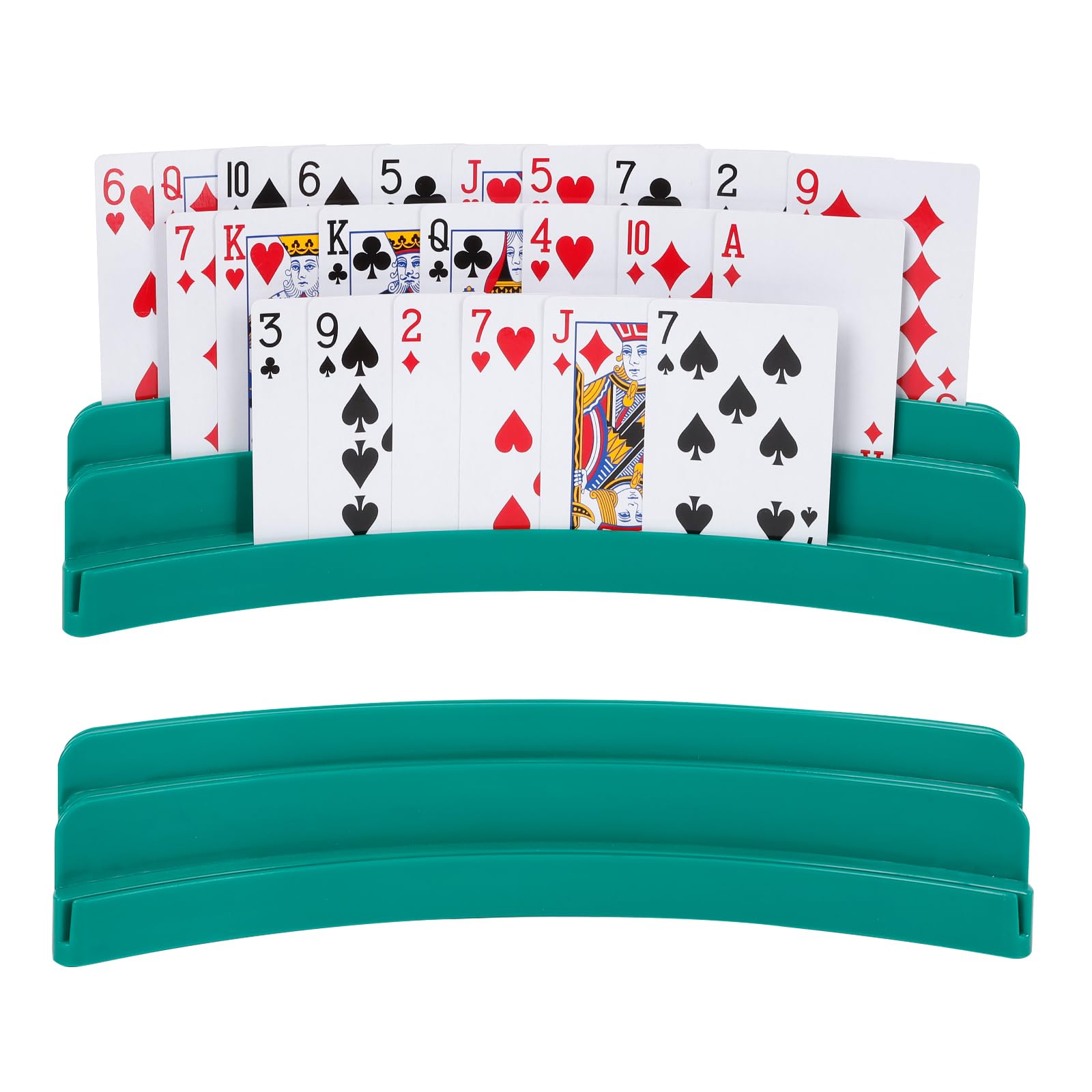 2 Pack Three-Layer Design Playing Cards Holders，Playing Card Holder for Kids Adults Hands Free Card Holder for Family Card Game Nights Poker Parties