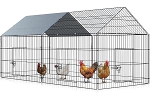 Oranland Chicken Coop 87"×41" Chicken Run for Yard Metal Chicken Pen with Waterproof Cover Portable Chicken Cage Outdoor Enclosure Crate Outside for Small Animals Rabbit Duck Hen