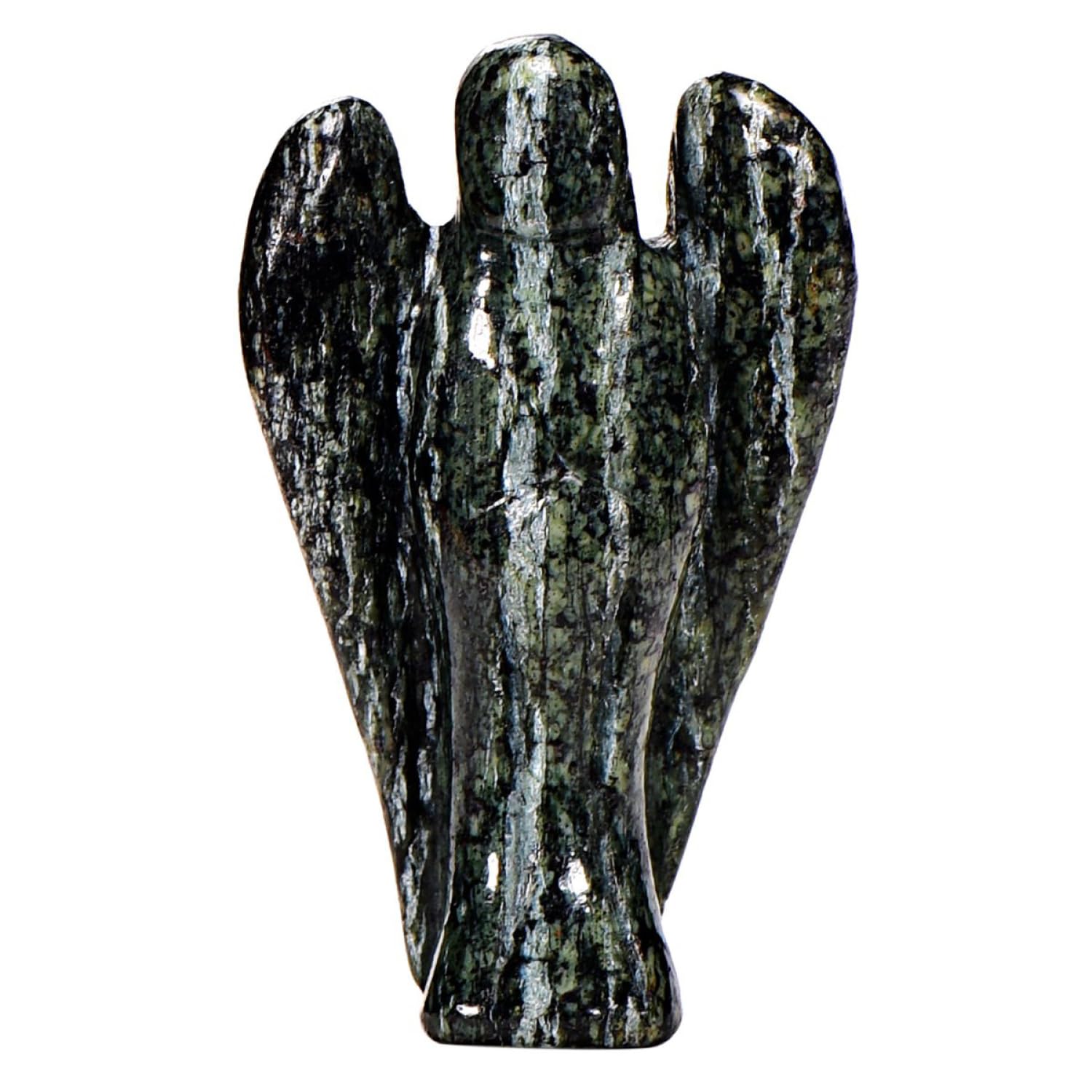 Morella Gemstone Zebra Jasper Angel Good Luck Charm Guardian Angel to take with You 3,5 cm - 1.38 inch in a Velvet Bag