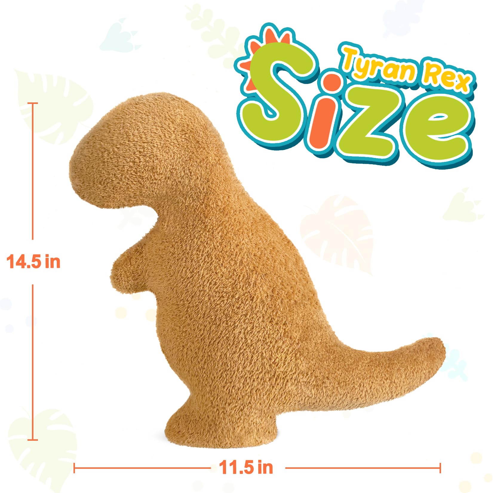 Aiideals Dino Nugget Pillow for Birthday Gifts, Chicken Dino Nuggets Plush Pillow Funny Gifts for Boys Girls, Funny Stuffed Animal Dino Pillow Cute Dinosaur Plush for Kids and Teens(Small, Tyran Rex)