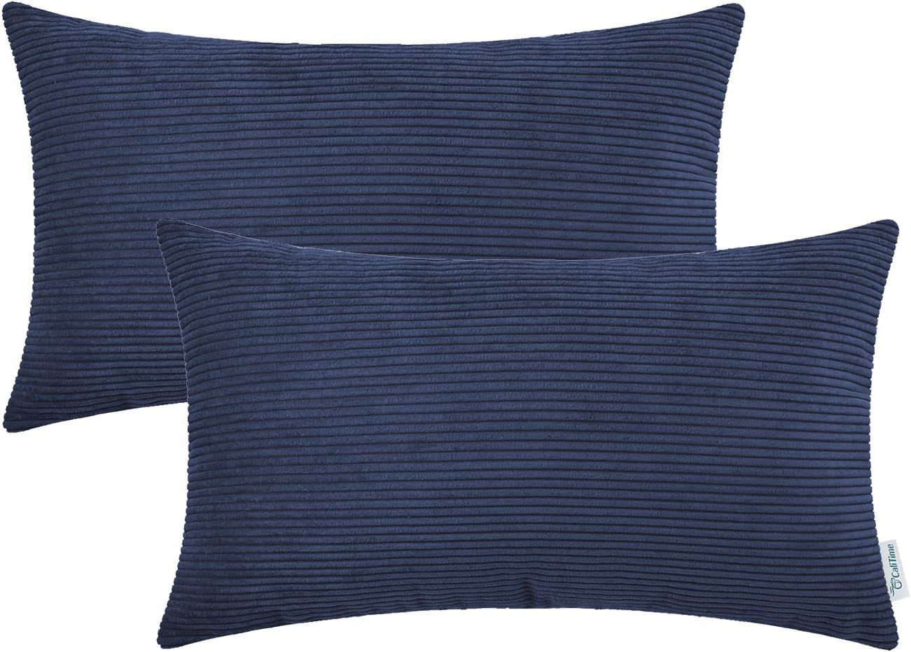 CaliTime Cushion Covers Pack of 2 Cozy Bolster Pillow Covers Cases for