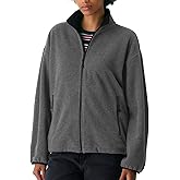 Songling Womens Full Zip Fleece Jacket Oversized Lightweight Casual Warm Sherpa Sweatshirt Jackets with Zipper Pockets