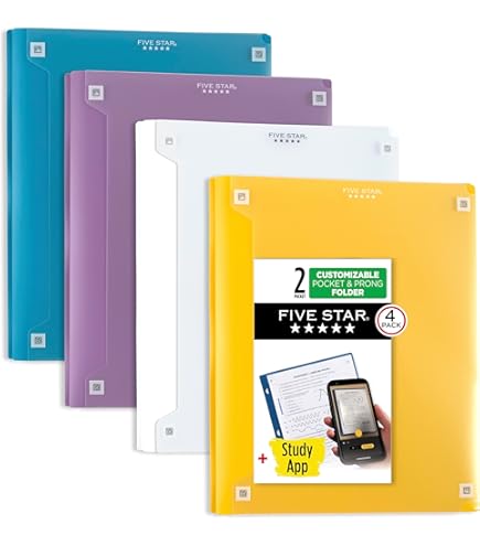 Five Star Stay Put Folder With Prongs (Black Item) – University - View #13