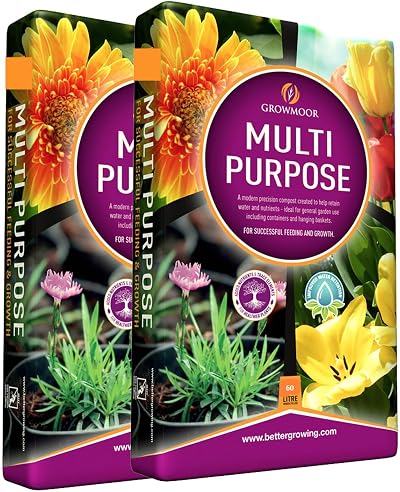 GROWMOOR 2 x 60L Multi-Purpose Potting Compost for Garden Beds & Baskets