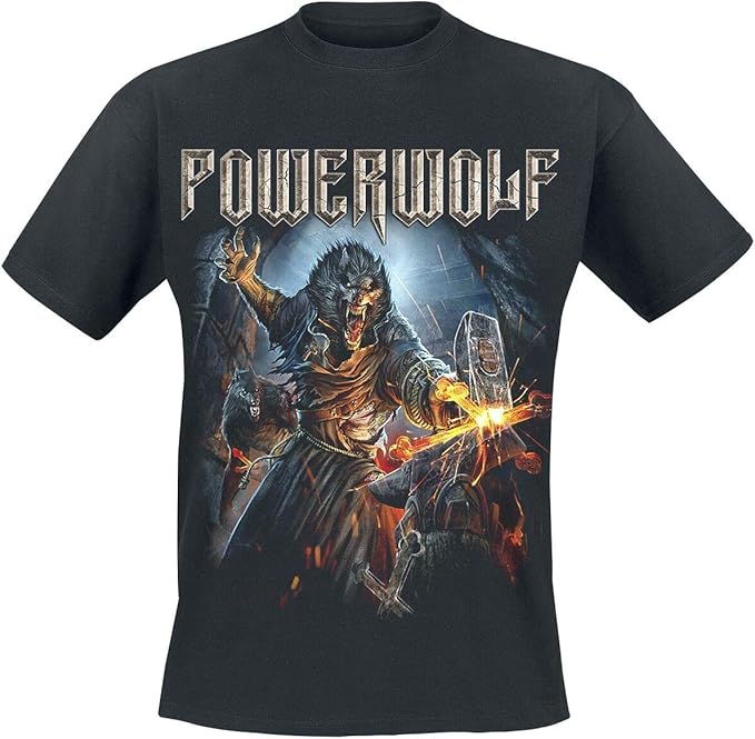 Powerwolf Incense and Iron Männer TShirt schwarz BandMerch, Bands Amazon.de Bekleidung