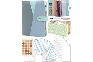 Budget Binder, Ginmlyda Budget Binder with Cash Envelopes Budget Sheets, Zipper PVC Pockets Stickers & Pen 28pcs Money Organi