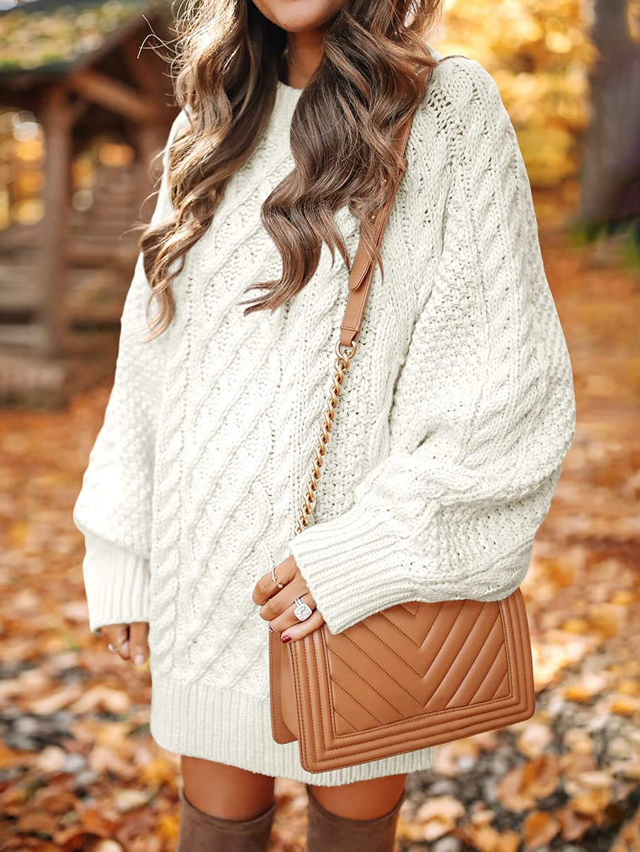 Chunky Cable Knit Crewneck Sweater