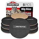 Felt Furniture Sliders Hardwood Floors X-PROTECTOR – 8 PCS 4 3/4 inch Furniture Sliders – Heavy Duty Felt Sliders Hard Surfac