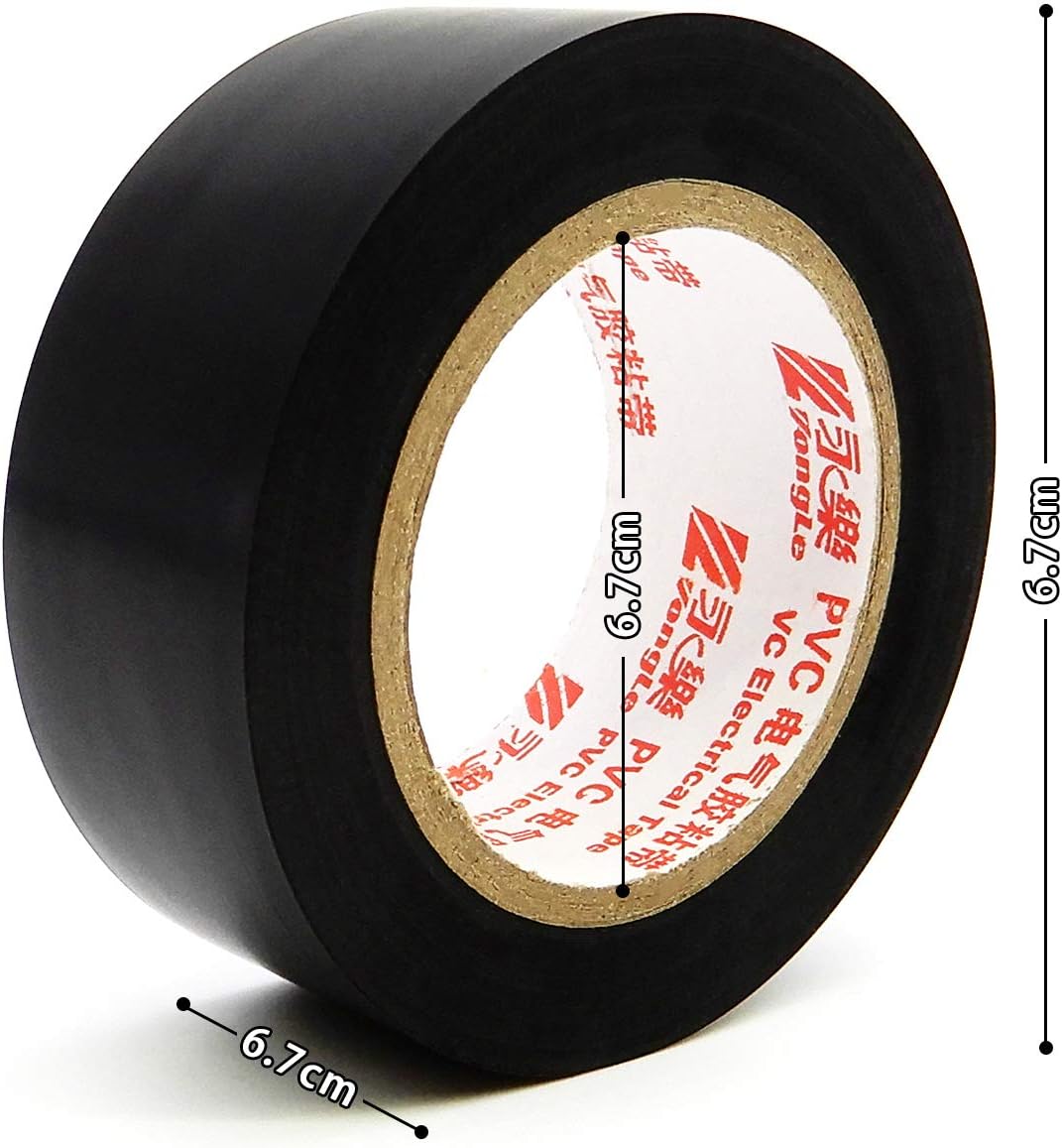 YTBUBOR Insulation Tape PVC Electrical 25mm*15m Black x 3 Adhesive Gaffer Tape - Image 4