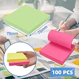 OWLKELA Coloured Sticky Notes 800pcs 75x75mm 8 Pads 100 Sheets Each view 2
