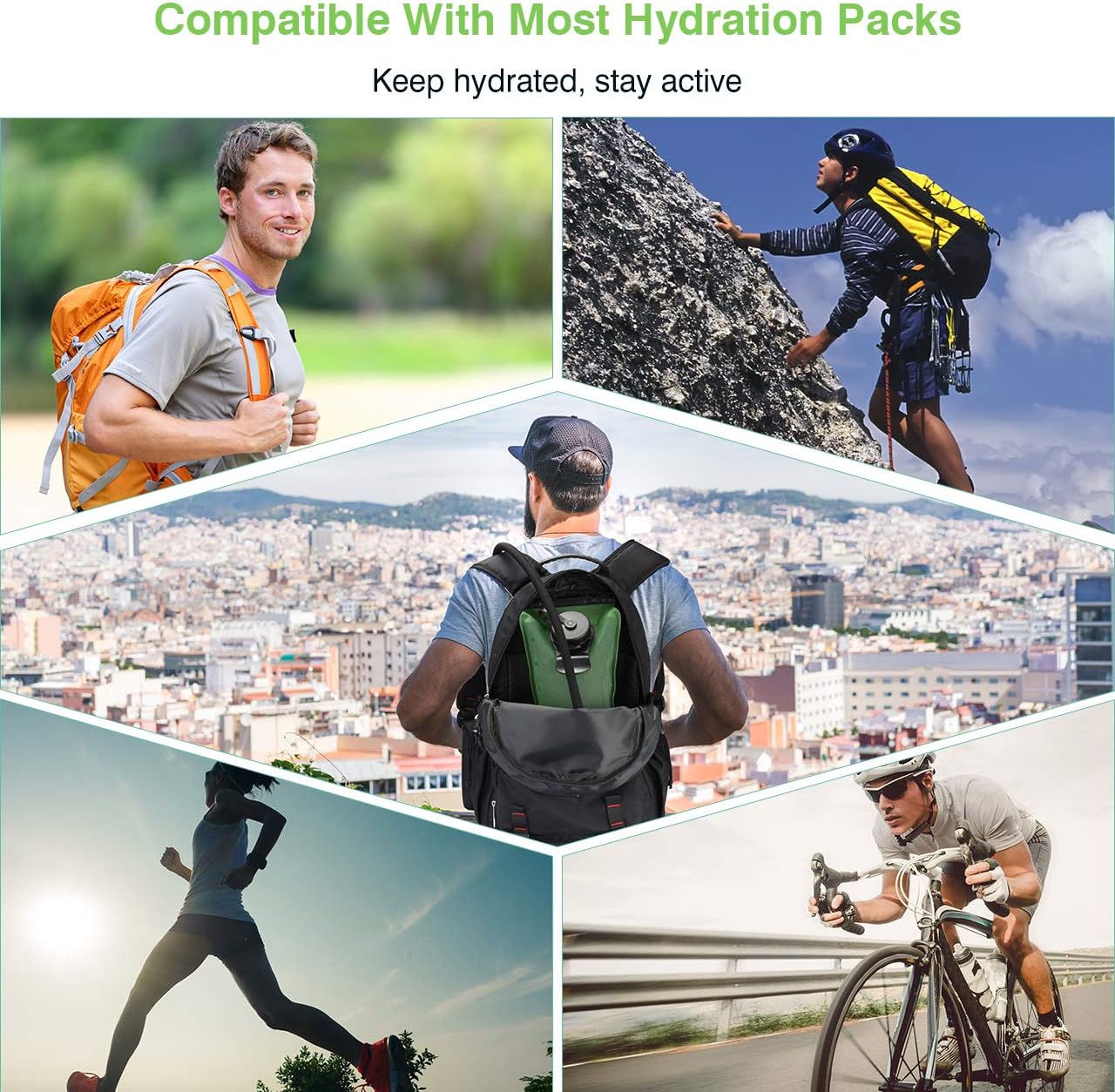 OMORC 3L Hydration Bladder, BPA Free Military Class Water Reservoir, Leakproof Hydration Bladder with Wide Opening Self-Locking Valve for Hiking Walking Biking Climbing Cycling Running, Green : Sports & Outdoors
