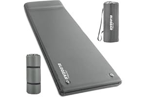 Self Inflating Sleeping Pad,Elegear Memory Foam Folding Sleeping Pad 3.1inch for 4 Seasons,Camping Mattress with Pillow&9.5 R