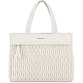 BAGSMART Tote Bag for Women, Quilted Travel Top Handle, Large Shoulder HandBags with Zipper for Work