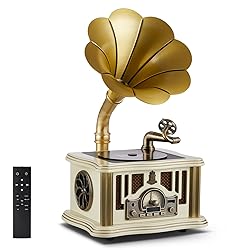 Vintage Gramophone CD Player, 5.3 Bluetooth