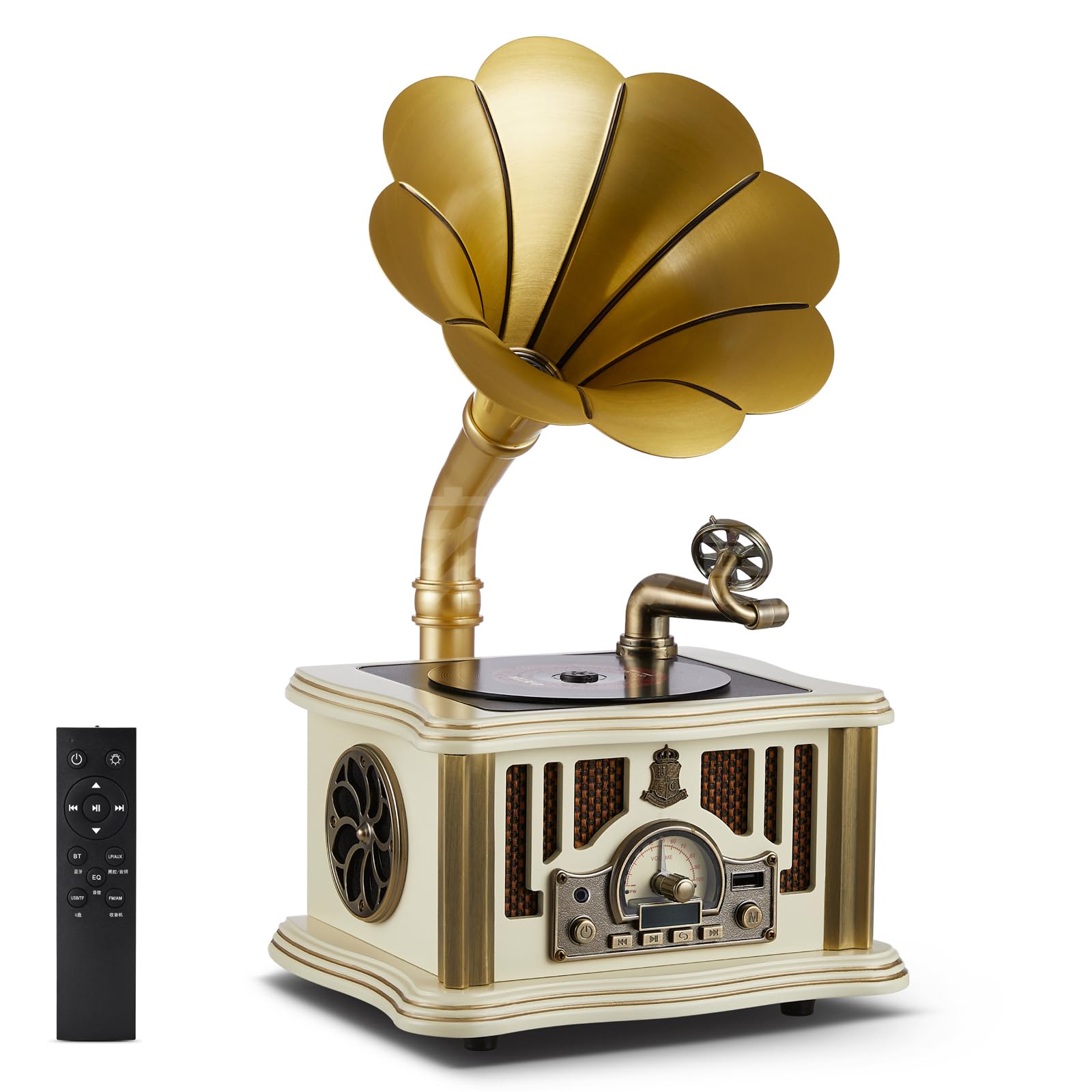 Vintage Gramophone CD Player, 5.3 Bluetooth