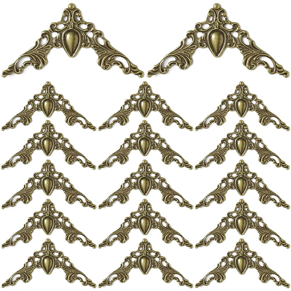 GZGXKJ 1 Set of 40 Vintage Metal Book Corner Protection Album Decorative Corner Protection Cover (Bronze)