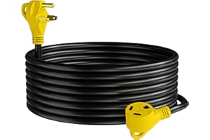 Leisure Cords 30 Ft 30 Amp RV Power Extension Cord with LED Power Indicator - 30 Amp Male to Female Standard Plug
