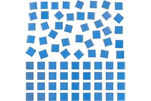 SMANTA 100 Pieces Ceramic Mosaic Tiles 3/5" Square Shapes Mosaic Ceramic Pieces Stained Ceramic Tiles Supplies for Crafts Beginner Mosaic Project Stepping Stones Mosaic Birdhouse Decor - Blue