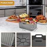 Dzpuhuojz 2 Pack Silicone Air Fryer Liner for Ninja Dual AF300UK/AF400UK view 3