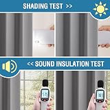 BellaHills 100% Blackout Curtains Black Liner 2 Panels 90x72 Dove Grey view 5