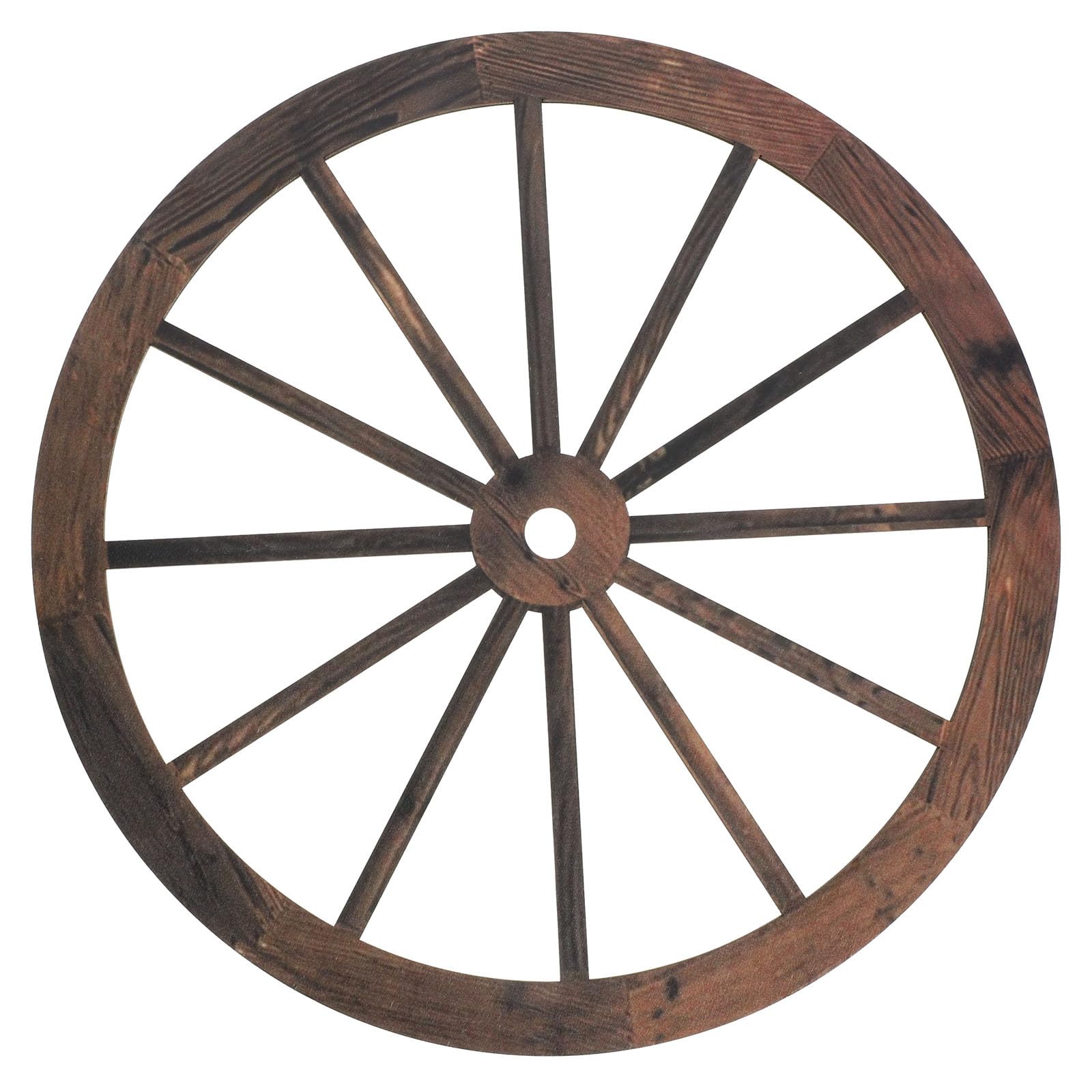 Alipis Wagon Wheel Wall Decor Solid Wood Vintage Hanging Pendant Rustic Cartwheel Decoration for Home Garden Patio Wall Art 11.81In