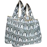 allydrew Medium Foldable Tote Nylon Reusable Grocery Bag (Set of 2)