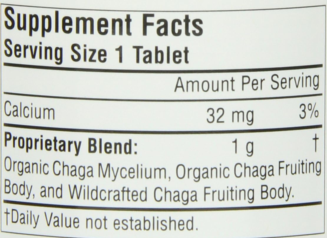 Planetary Herbals Chaga Full Spectrum, Enhance Cellular Immunity, 60 Tablets: Health & Personal Care