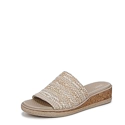 BZees Womens Breezy Slide Sandal White Raffia 7.5 M