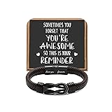 JoycuFF Leather Bracelet for Men, Birthday Gifts