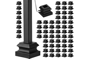 Dunzy 36 Pcs Iron Baluster Shoes Bulk Stair Flat Shoe with Screw Flat Square Baluster Shoe 1/2 Inch Stair for Staircase Scroll Basket Twist Knuckle Staircase Metal, Satin Black