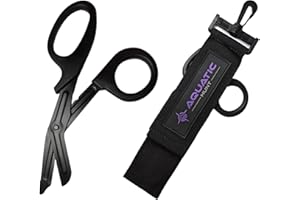 Aquatic Hunt - Stainless Steel Dive, Fishing, Hunting Scissors/Shears with Sheath and Swivel Clip