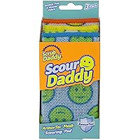 Scrub Daddy Scour Pads - Scour Daddy - Multi-Surface Scouring Pad, Absorbent, Durable, FlexTexture Sponge, Soft in Warm Water