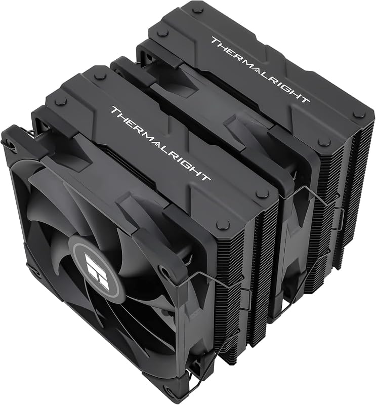 Peerless Assassin 120 Black CPU-Luftkühler, 6 Heatpipes, zwei 120mm C12B PWM Lüfter, Aluminium-Kühlkörperabdeckung, AGHP-Technologie, für AMD AM4/Intel LGA 1700/1150/1151/1200/2066/2011
