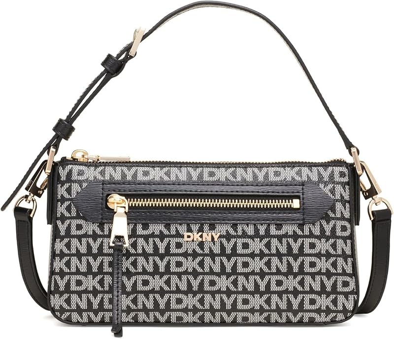 Bryant Ave Top Zip Demi Crossbody para mujer, Black Logo Black
