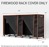 GRENER 6.6FT Waterproof Firewood Rack Cover 600D Oxford Fabric Black view 2