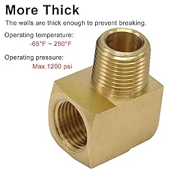 KOOTANS 4pcs 1/4 NPT Elbow Brass Fittings, 1/4 NPT