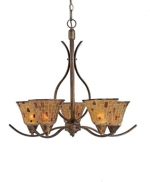 Toltec Lighting 295BRZ705 Swoop FiveLight Uplight Chandelier Bronze