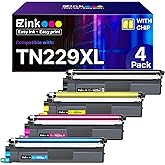 E-Z Ink Compatible TN229XL Toner Cartridges Replacement for Brother TN229XL TN-229XL TN229 XL to use with MFC-L3720CDW MFC-L3780CDW HL-L3220CDW HL-L3280CDW HL-L3300CDW Printer (TN229XLBK/C/M/Y-4 Pack)