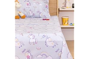 NIKKIPETER Nikki Peter 100% Cotton Kids Bedsheet Sets for Boys and Girls, Unicorn Twin Sheets, Unicorn Twin Bedding Set, Easy Care Super Soft Sheets Set - OEKOTEX Certified