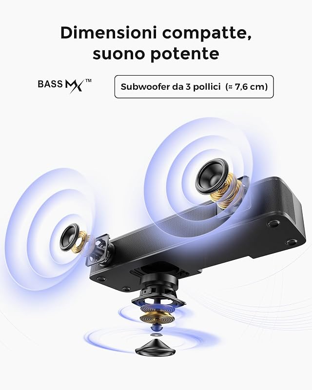 Soundbar 2.1 canali per TV, subwoofer integrato — foto 3 di 6