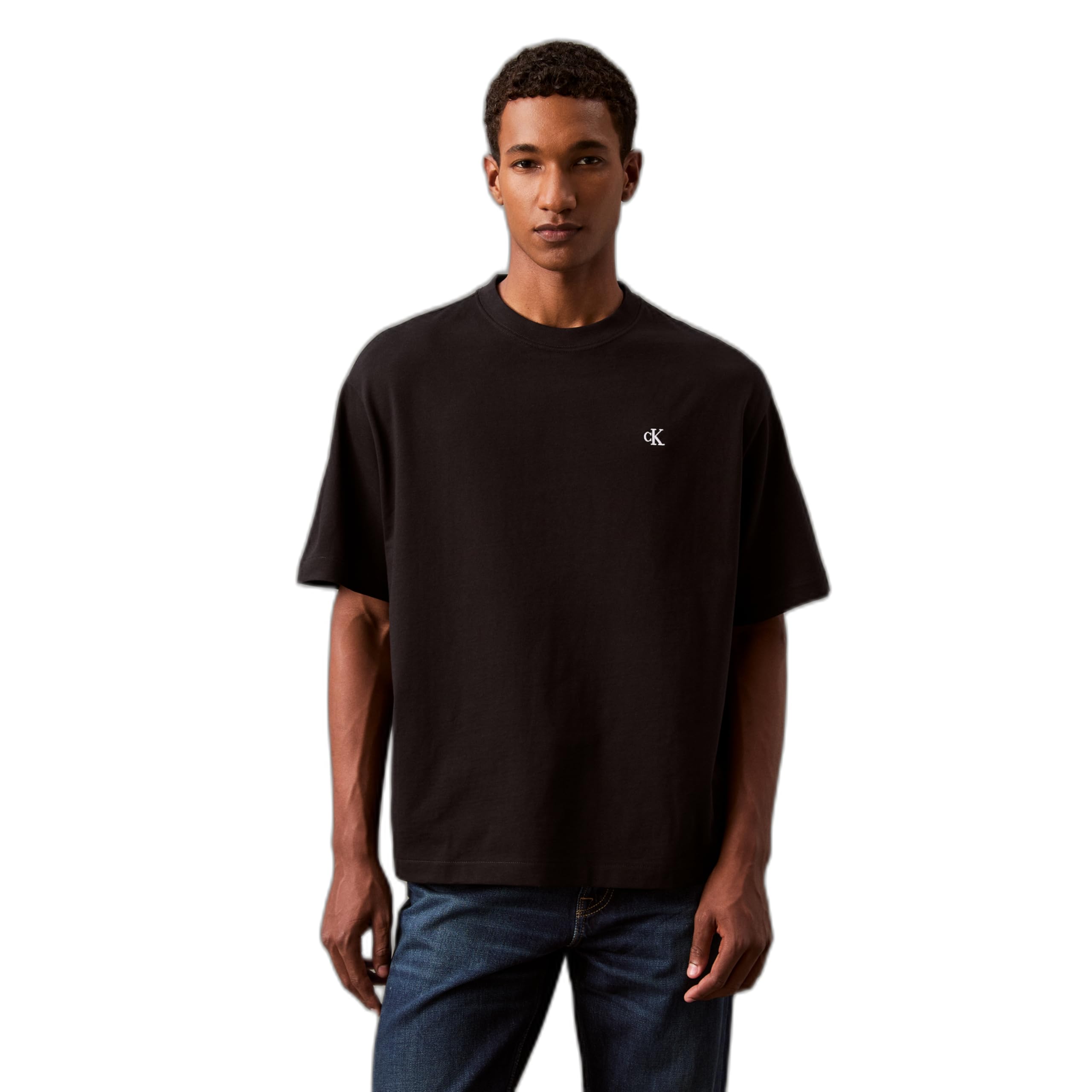 Calvin Klein Men’s Relaxed Fit Monogram Logo Crewneck T-Shirt