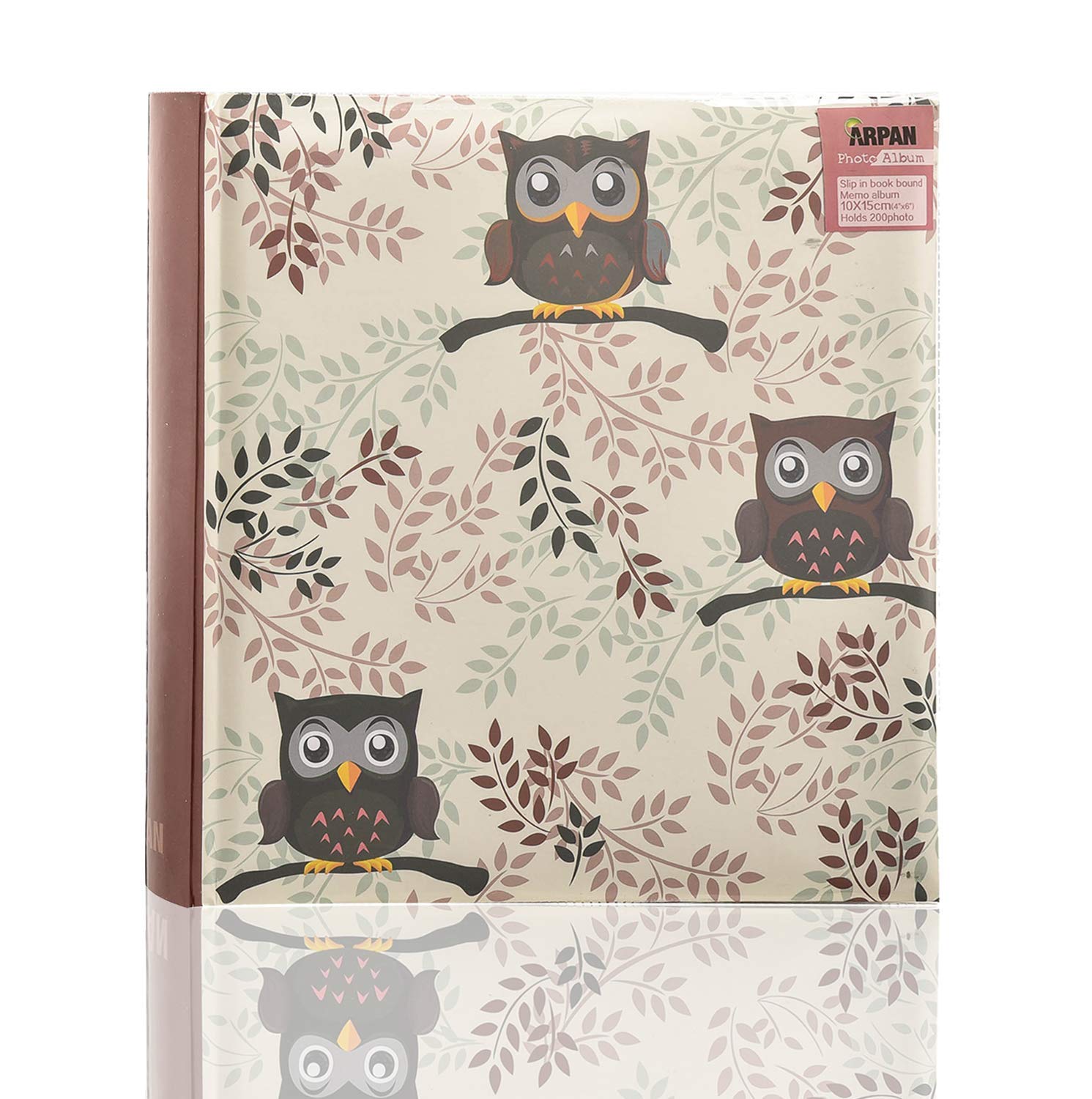 Arpan Owl Design Photo Album Slip In Case Memo Album 6x4" for 200 Photos