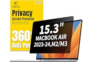 F FORITO 360° Privacy Screen Protector Compatible with MacBook Air 15.3 inch (2023, 2024, M2, M3), Anti Peeping and Anti Glare Laptop Privacy Screen Shield