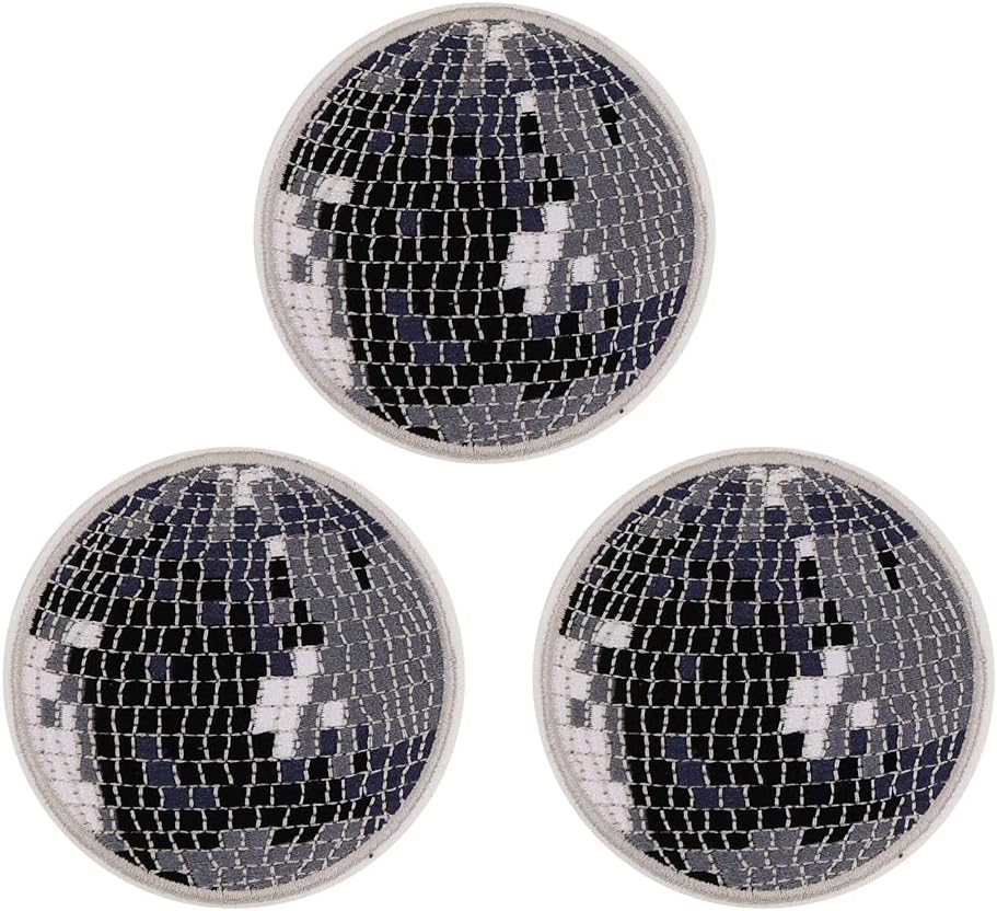 Mixed Media - Disco Light Embroidered Iron On Patches 3 pieces set