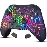 Switch Controller Compatible with Nintendo Switch/Switch Lite/OLED/PC | Programmable Wireless Switch Controller with 10 LED Light, 6-Axis Motion, Turbo, Vibration, One-Key Wake Up &amp; Pairing, Black