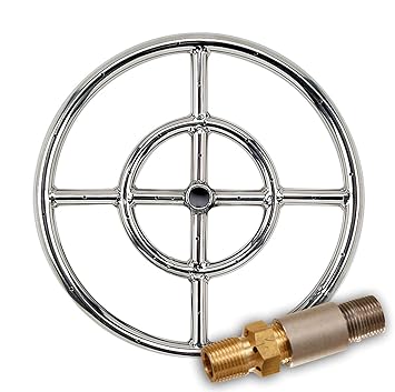 Spotix Round Propane Gas Fire Pit Burner Ring 12 Inch Amazon Co