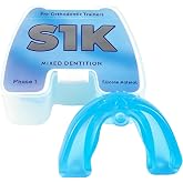 S1K Kids Myofunctional Oral Trainer, Soft Silicone Mouthpiece with Storage Case, Comfortable Oral Training Appliance for Children, Blue, Ages 6&ndash;12